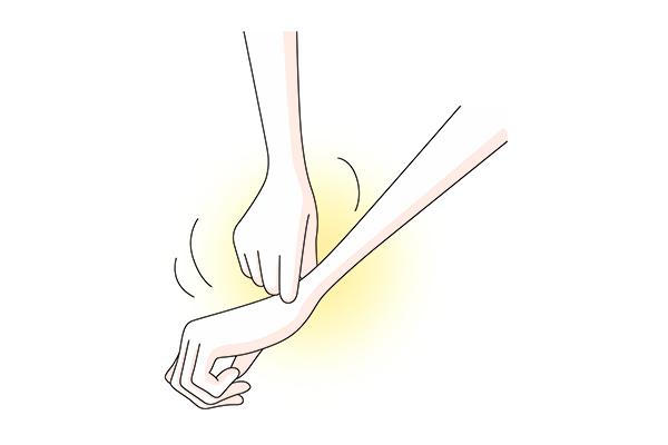 手首と手の甲をグリグリする